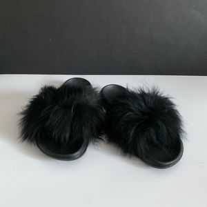Fox fur slides